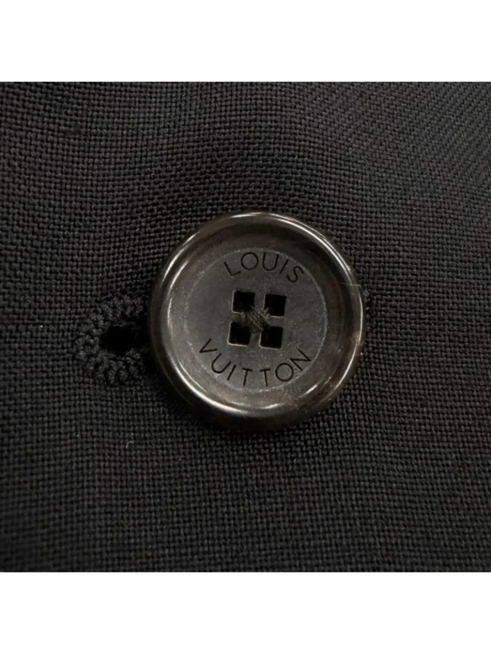 Louis Vuitton Tailor Made Wool Mohair Logo Input Button Single Suit Black 46